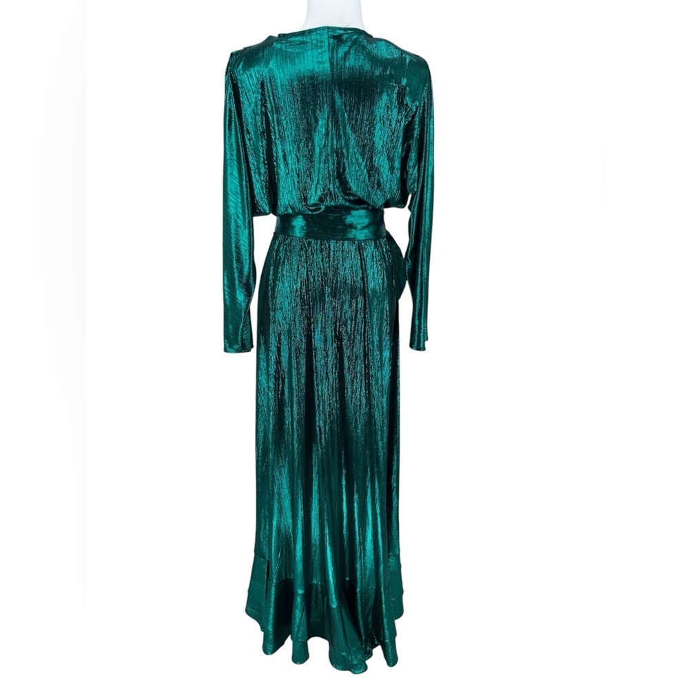 RETROFETE Women’s Wayne Metallic Jersey Maxi Wrap Dress Size Medium - Picture 9 of 11